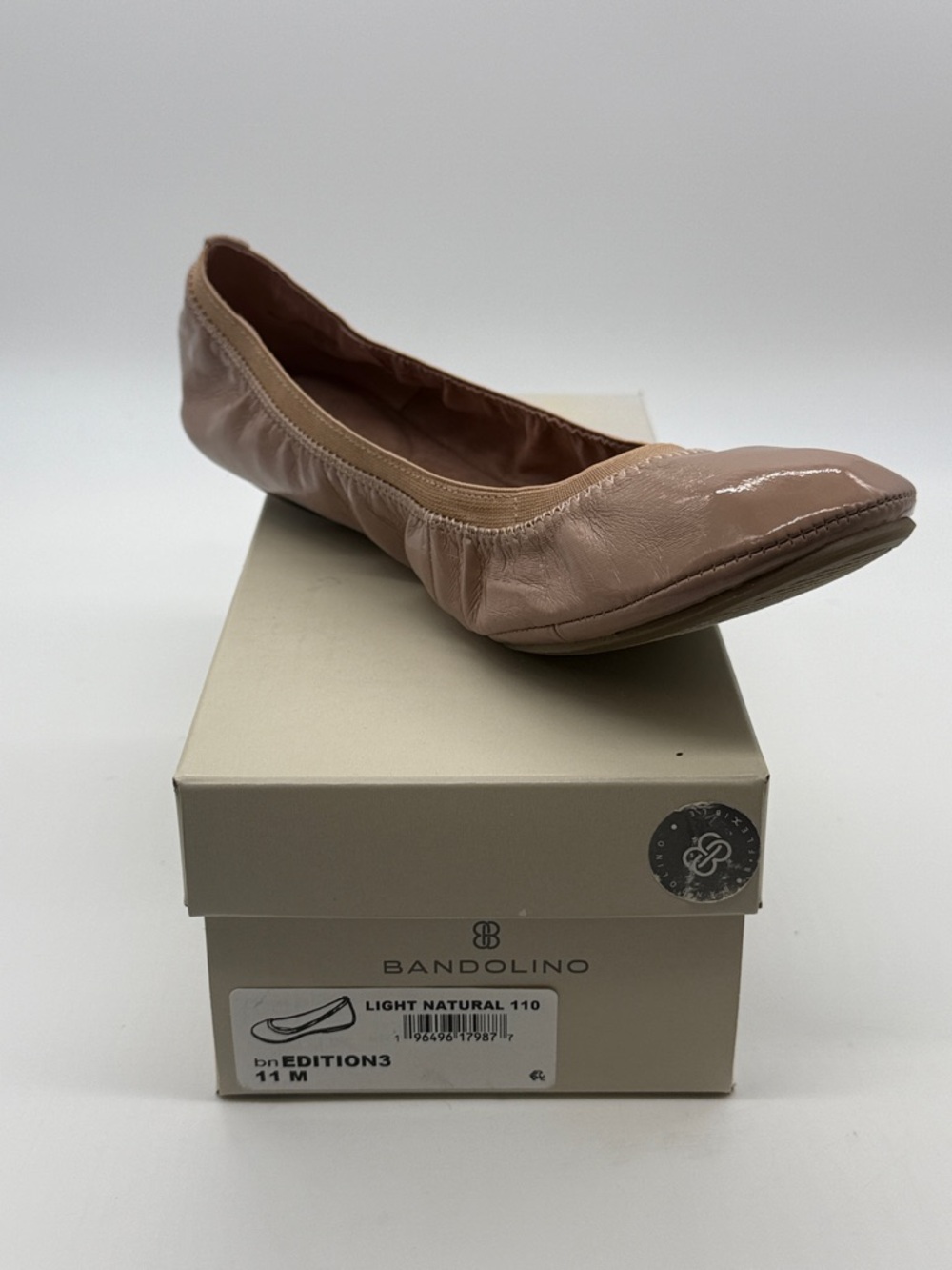 Bandolino Light Natural Patent Ballet Flat - Light Natural Pink-Taupe